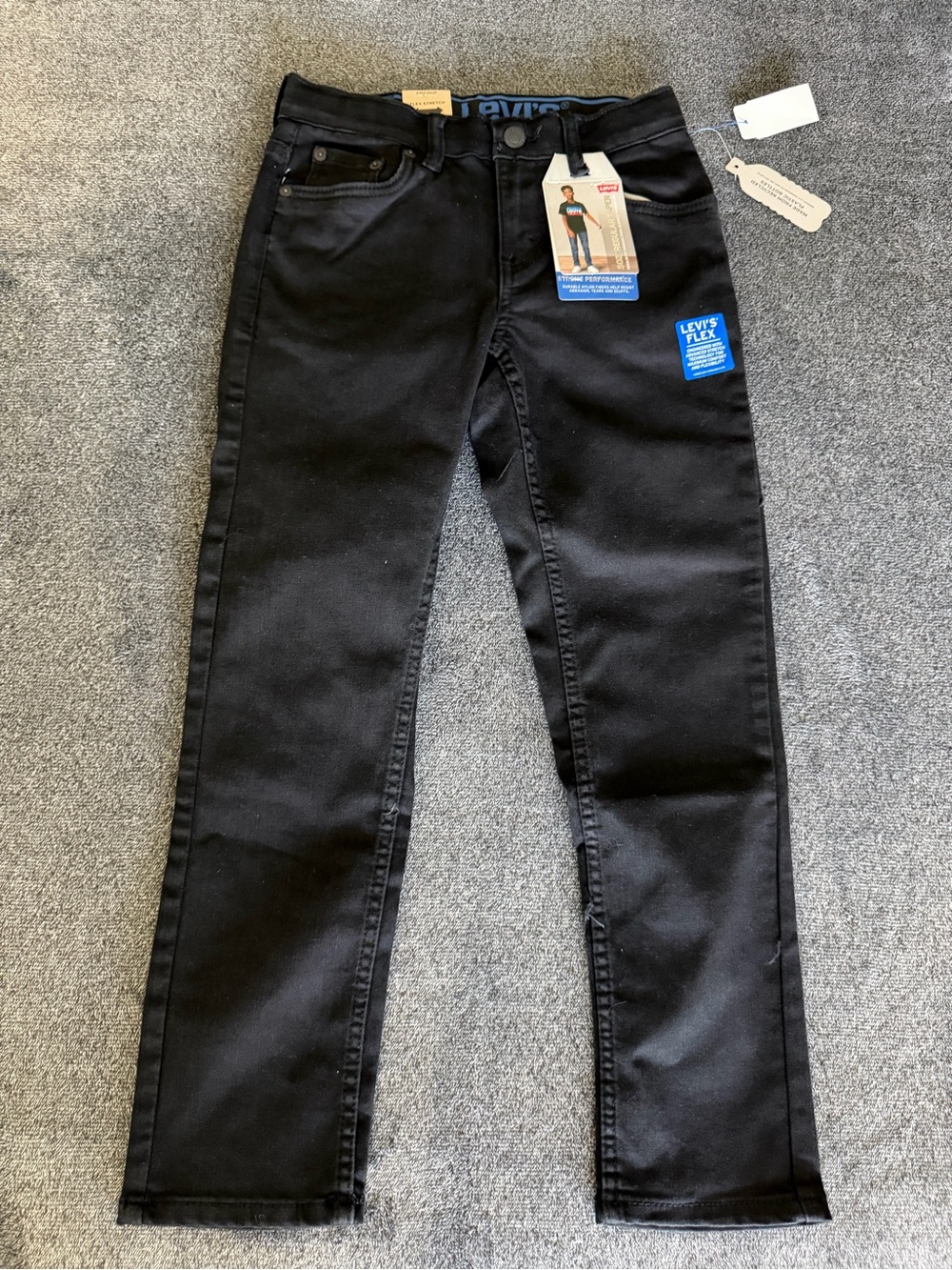 NWT Levi's Boys 502 Regular Taper Jeans, Levi's Flex, Size 8 Reg, 24W x 25L